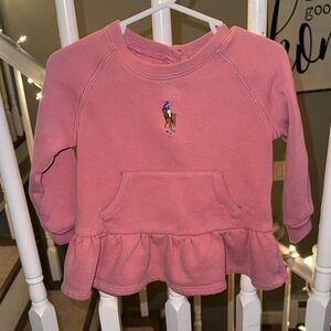 Ralph Lauren Pink Kids Sweatshirt with Embroidered Logo